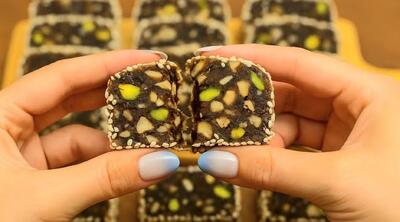 طرز تهیه دسر خرما مغزدار / سالم ، خوشمزه و بدون شکر