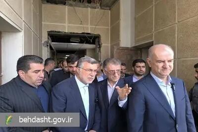 بازدید وزیر بهداشت از پروژه مقاوم‌سازی و تکمیل بیمارستان ثلاث باباجانی