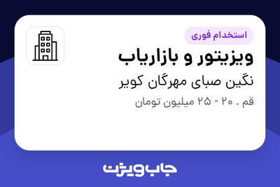 استخدام ویزیتور و بازاریاب - آقا در نگین صبای مهرگان کویر