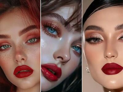 به‌روزترین ترندهای میکاپ با رژلب قرمز در سال 1404 (+عکس)