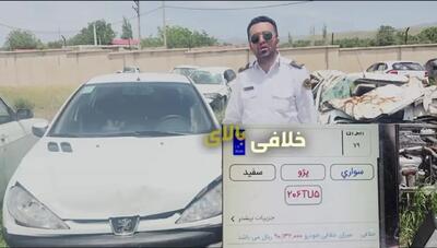 توقیف پژو ۲۰۶ به دلیل خلافی بالا، نمره منفی گواهینامه و تصادف در قزوین