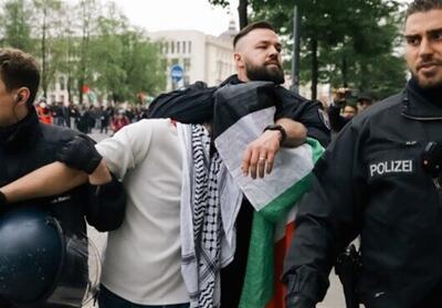 خشونت و درگیری در اعتراضات طرفداران فلسطین در برلین - تسنیم