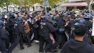 حمله وحشیانه پلیس آلمان به حامیان فلسطین + فیلم