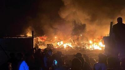 بمباران چادرهای آوارگان فلسطینی در خان‌یونس