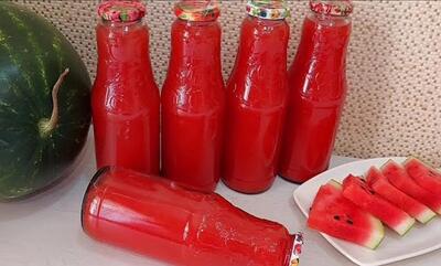 طرز تهیه و نگهداری از آب هندوانه تازه / تا ۱ سال آب هندوانه تازه داشته باش