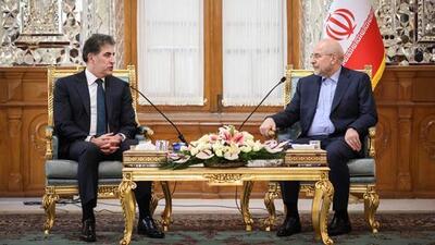 قالیباف: توسعه ارتباطات اقتصادی منجر به ثبات امنیتی می‌شود/بارزانی: اقلیم کردستان نباید پایگاهی برای بهم زدن امنیت جمهوری اسلامی باشد