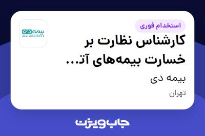 استخدام کارشناس نظارت بر خسارت بیمه‌های آتش سوزی در بیمه دی
