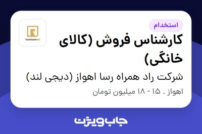 استخدام کارشناس فروش (کالای خانگی) - خانم در شرکت راد همراه رسا اهواز (دیجی لند)