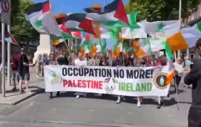 فیلم/ تظاهرات ایرلندی‌ها در حمایت از مردم فلسطین