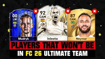 ریتینگ بازیکنانی که در بازی EA FC 26 آن‌ها را نخواهیم دید؛ با حضور راموس، نیمار و اینیستا - پارس فوتبال