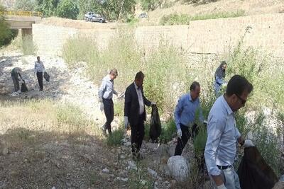 جمع‌آوری ۵۰۰ کیلو زباله از رودخانه بشار یاسوج
