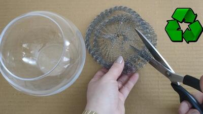 سیم ظرفشویی فولادی رو بریدم و به گوی شیشه ای وصلش کردم!