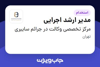 استخدام مدیر ارشد اجرایی در مرکز تخصصی وکالت در جرائم سایبری