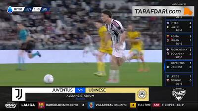 گل دوشان ولاهوویچ به اودینزه (یوونتوس 2-0 اودینزه) - پارس فوتبال