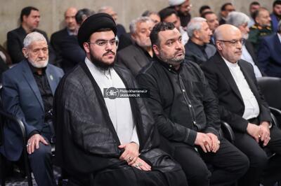 عکس/ حضور فرزندان شهید سید حسن نصرالله، در مراسم بزرگداشت شهدای خدمت