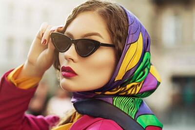 آموزش بستن روسری برای مهمانی/ گره زدن شیک و راحت روسری قواره بزرگ (فیلم)