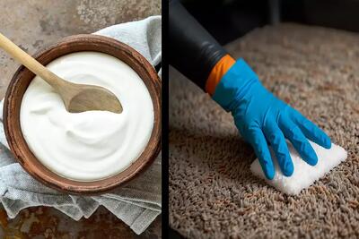 معجزه ماست در تمیز کردن فرش