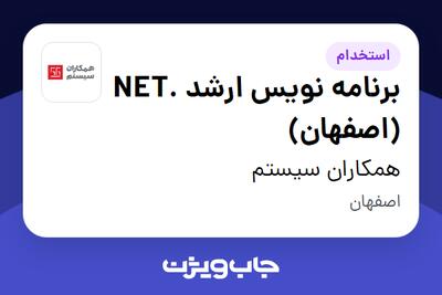 استخدام برنامه نویس ارشد .NET (اصفهان) در همکاران سیستم