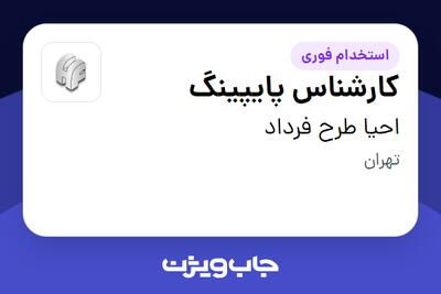 استخدام کارشناس پایپینگ در احیا طرح فرداد