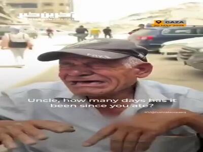 اشک های دردناک پیرمرد فلسطینی؛ «من فقط نان می‌خواهم»