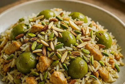 گوجه‌سبز پلو؛ یک غذای مجلسی جدید و ارزان