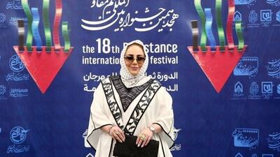 بهنوش بختیاری به جشنواره مقاومت آمد/ احترام بازیگر سینما به مقام شامخ شهدا
