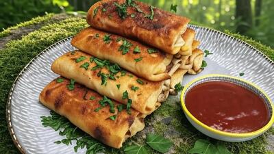 بلینچیک پنکیک ارمنی / نازک و خوشمزه پرشده با سبزیجات