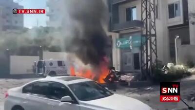 ببینید| شهادت یک شهروند لبنانی در حمله اسرائیل به یک خودرو