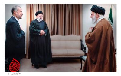 تصویری از حضور شهیدان آیت‌الله رییسی و حسین امیرعبداللهیان محضر رهبر انقلاب