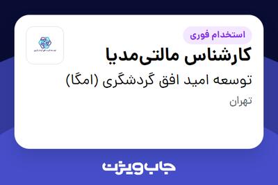 استخدام کارشناس مالتی‌مدیا در توسعه امید افق گردشگری (امگا)