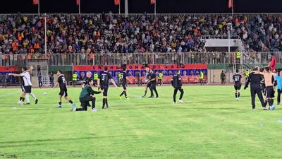 خوشحالی بازیکنان نود ارومیه پس از صعود - پارس فوتبال