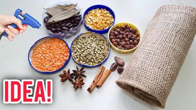 ایده خلاقانه: دکور دیواری آشپزخانه با حبوبات