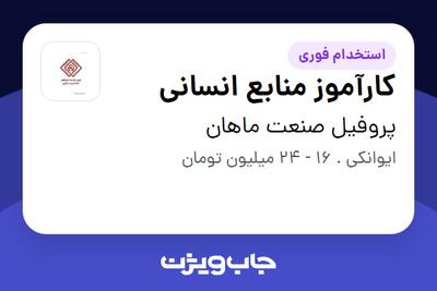 استخدام کارآموز منابع انسانی در پروفیل صنعت ماهان