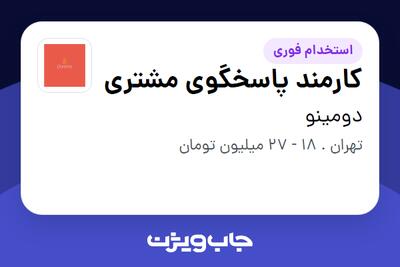 استخدام کارمند پاسخگوی مشتری در دومینو