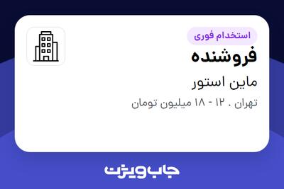 استخدام فروشنده - خانم در ماین استور