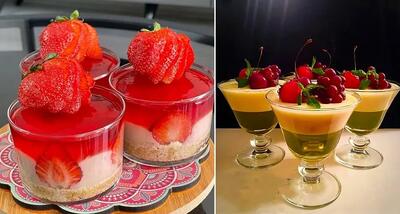 طرز تهیه دسر لیوانی مجلسی / یه دسر ساده و خوشمزه که جون میده واسه مهمونیا