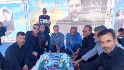برپایی موکب العباس بناب در جوار مزار پاک شهید مالک رحمتی+فیلم
