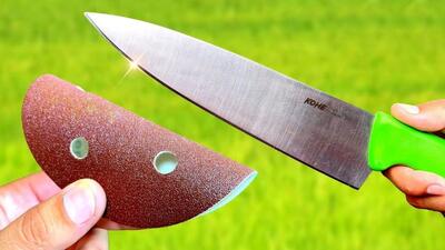 ترفندی سریع و آسان برای تیز کردن چاقو در یک دقیقه (فیلم)