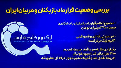 ارائه آمار دریافتی بازیکنان و مربیان لیگ برتر توسط درودگر - پارس فوتبال
