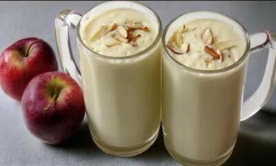 طرز تهیه میلک شیک با ۲ عدد سیب