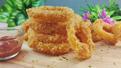 طرز تهیه پیاز سوخاری / دستور پخت پیاز سوخاری تپل بازاری در خانه