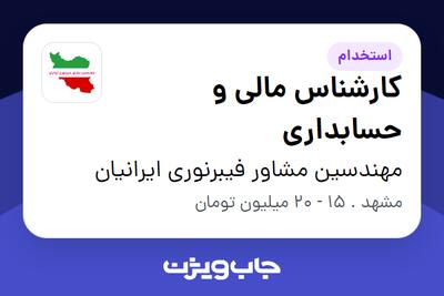 استخدام کارشناس مالی و حسابداری در مهندسین مشاور فیبرنوری ایرانیان