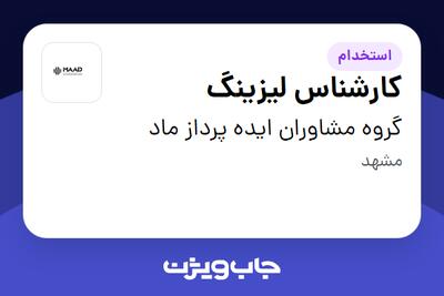 استخدام کارشناس لیزینگ در گروه مشاوران ایده پرداز ماد