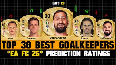 پیش‌بینی ریتینگ احتمالی دروازه‌بانان برتر در بازی EA FC 26 با حضور کورتوا، شزنی، دوناروما و زومر - پارس فوتبال