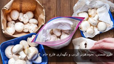 طرز شستن، نحوه فریز کردن و نگهداری قارچ خام در فریزر بدون سیاه شدن