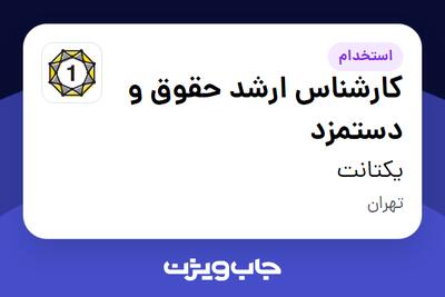 استخدام کارشناس ارشد حقوق و دستمزد در یکتانت