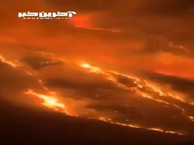 آتش‌سوزی گسترده در جنوب غرب عربستان
