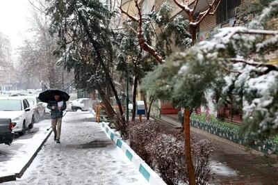 بارش برف شدید در همدان در این گرمای سوزان/ ببینید