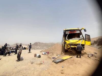 واژگونی اتوبوس مشهد به شیراز در تفت