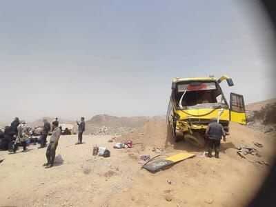 واژگونی خونین اتوبوس مسافربری در جاده ابرکوه